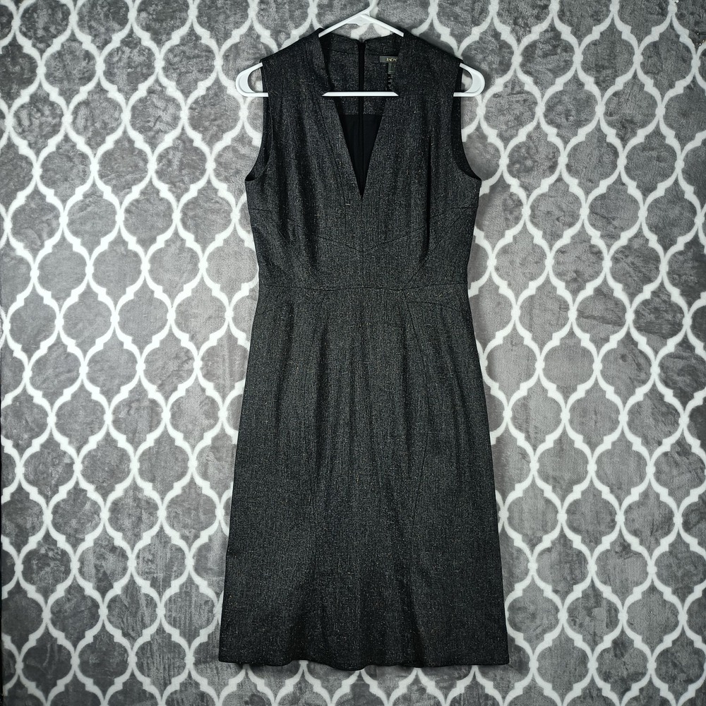 Zac Posen Dress Women 6 Gray Tweed Wool Blend Sleeveless Sheath Capsule Neutral